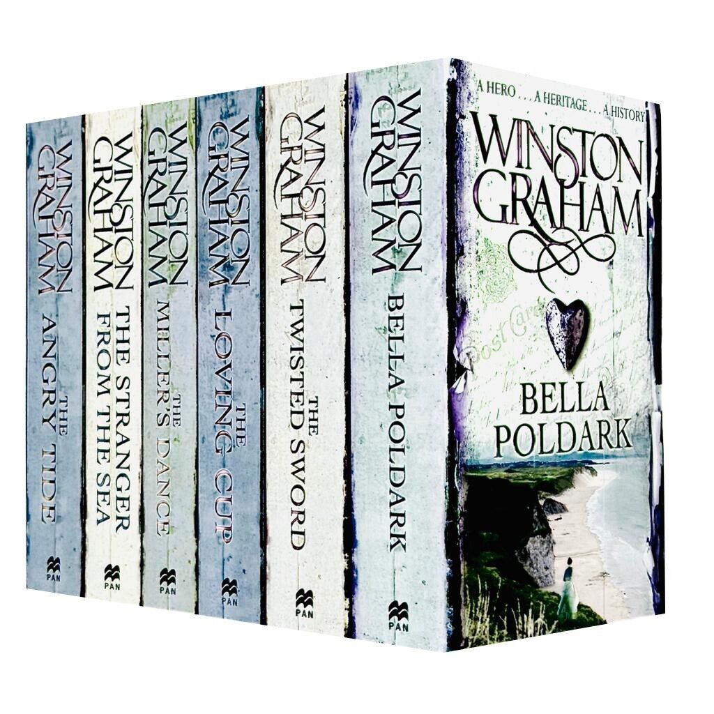 Winston Graham Poldark Series 6 Books Collection Set (books 7-12) Angry Tide - Lets Buy Books