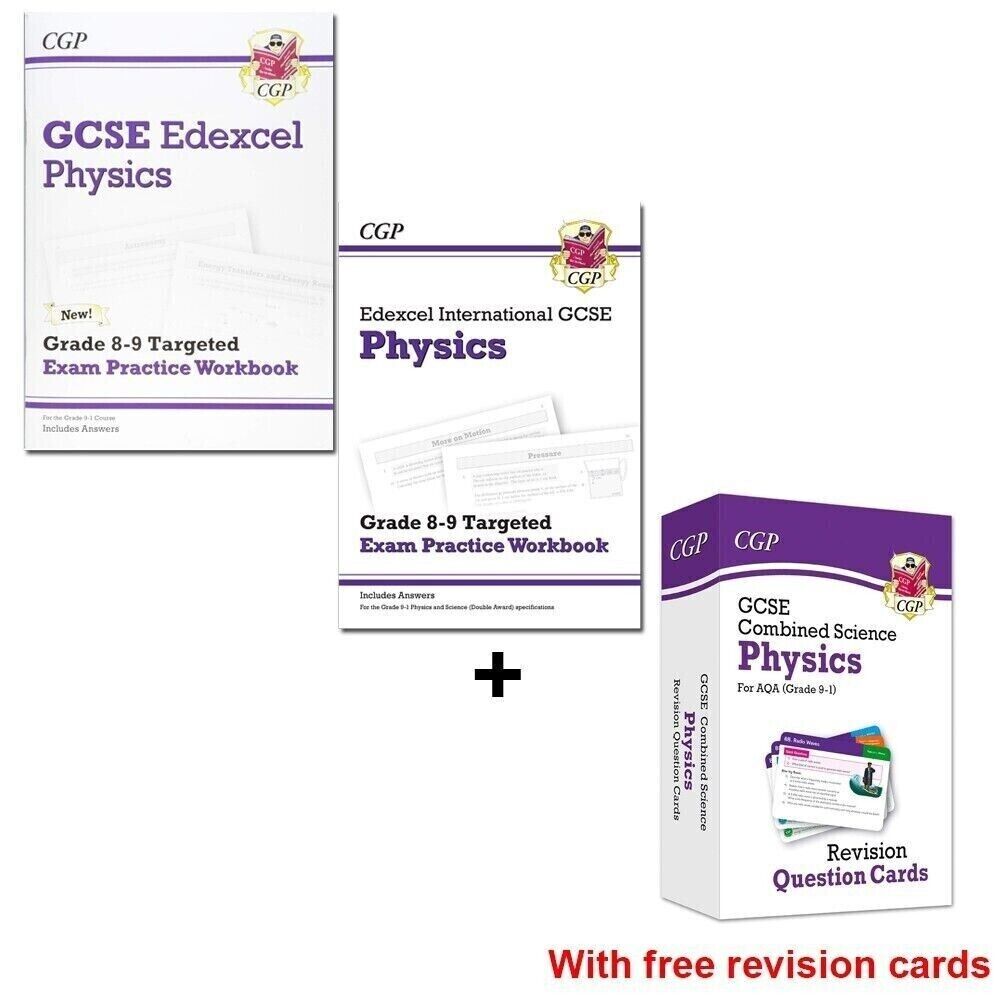 GCSE Edexcel Physics 8-9 Targeted Exam Practice Workbook 2 Books + Free Cards - Lets Buy Books