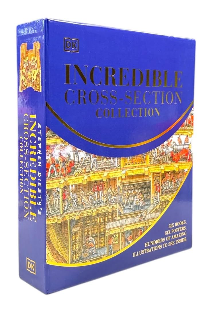Stephen Biesty’s Incredible Cross-Sections 6-Book Collection Box Set + Poster Book (Cross-Sections Castle) by Stephen Biesty