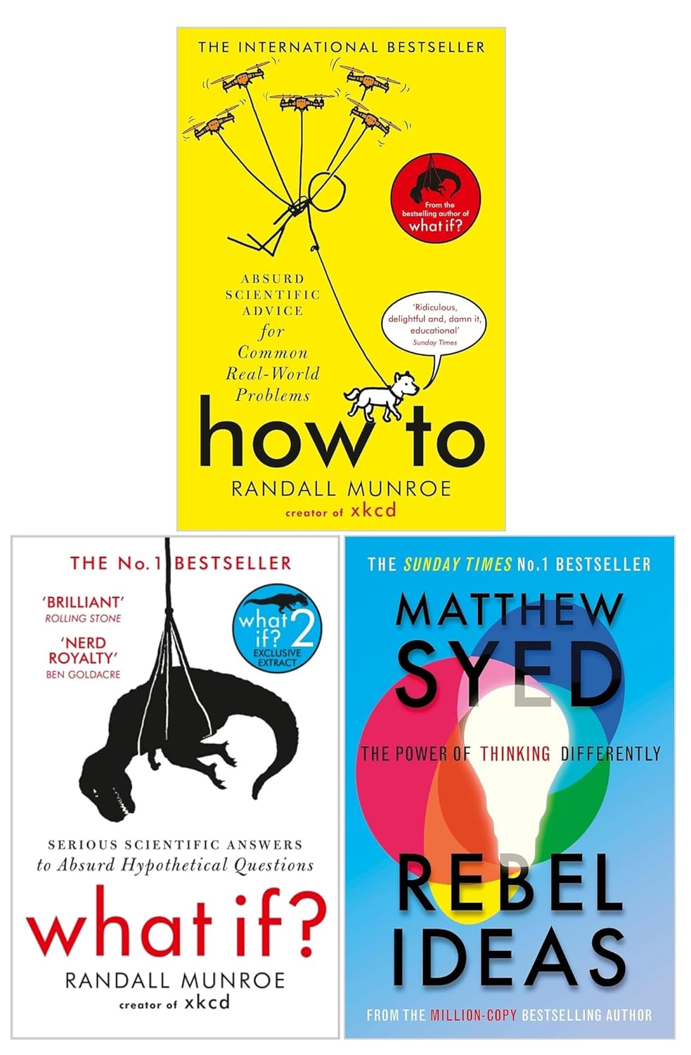 Rebel Ideas, How To and What If? 3 Books Collection Set by Randall Munroe & Matthew Syed - Lets Buy Books