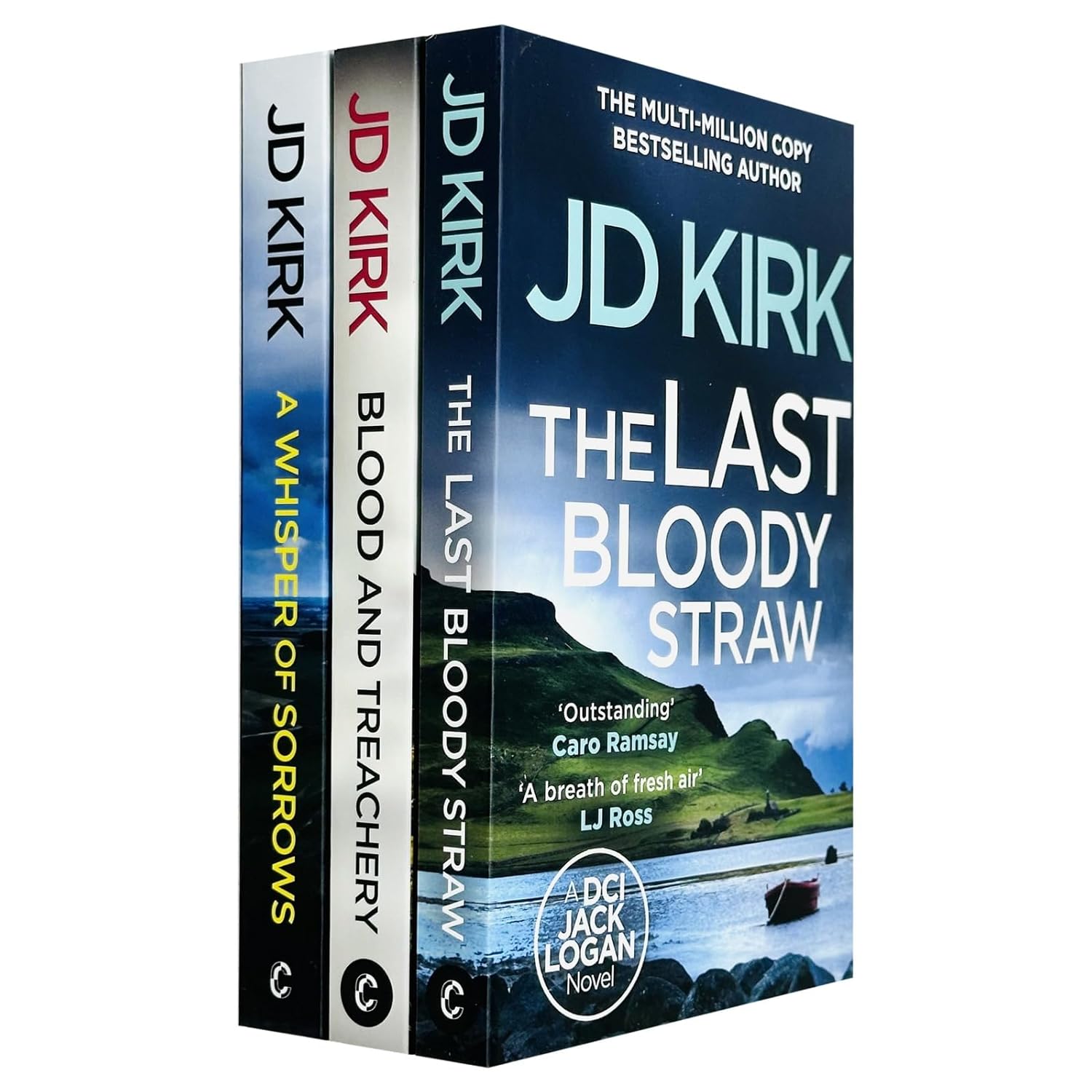 DCI Logan Crime Thrillers 3 Book Collection JD Kirk The Last Bloody Straw, A Whisper of Sorrows, Blood and Treachery - Lets Buy Books