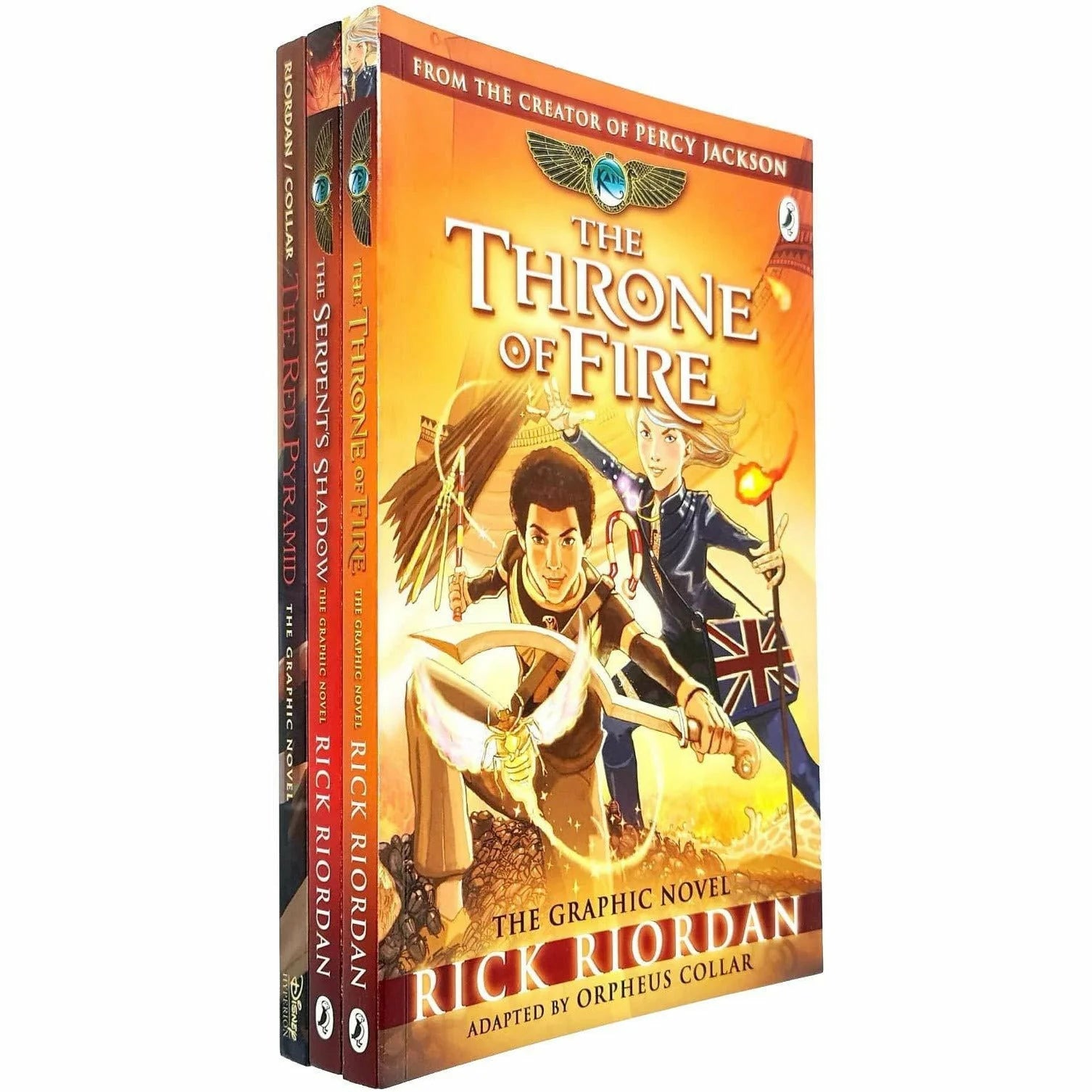 Kane Chronicles Graphic Novels 3 Books Collection Set By Rick Riordan(Throne of Fire, The Serpent's Shadow ,The Red Pyramid) by Rick Riordan