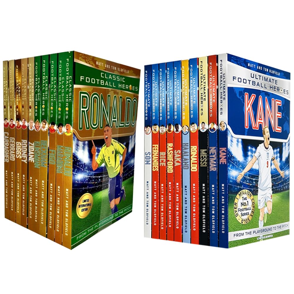Ultimate & Classic Football Heroes Collection 20 Books Set (Kane, Neymar, Ronaldo, Hazard) - Lets Buy Books