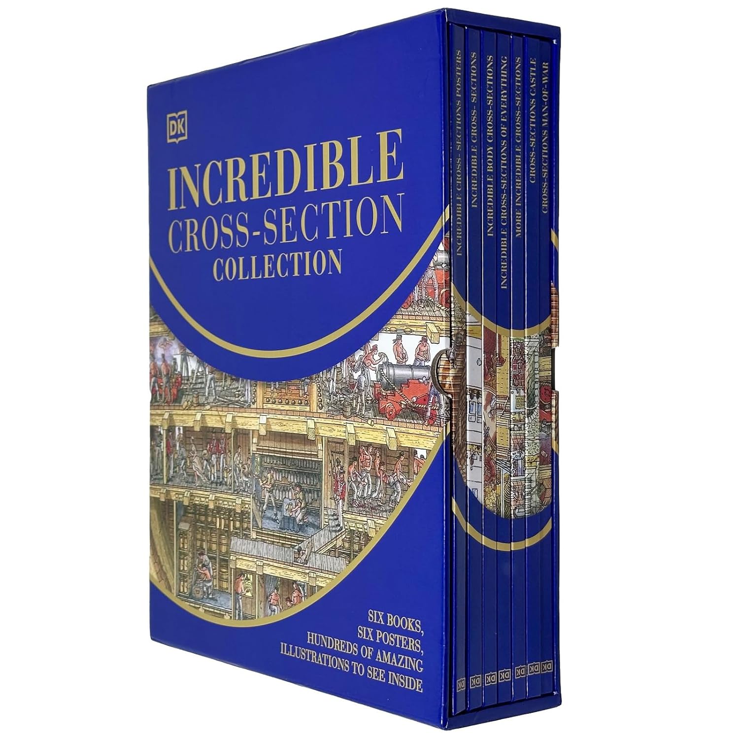 Stephen Biesty’s Incredible Cross-Sections 6-Book Collection Box Set + Poster Book (Cross-Sections Castle) - Lets Buy Books