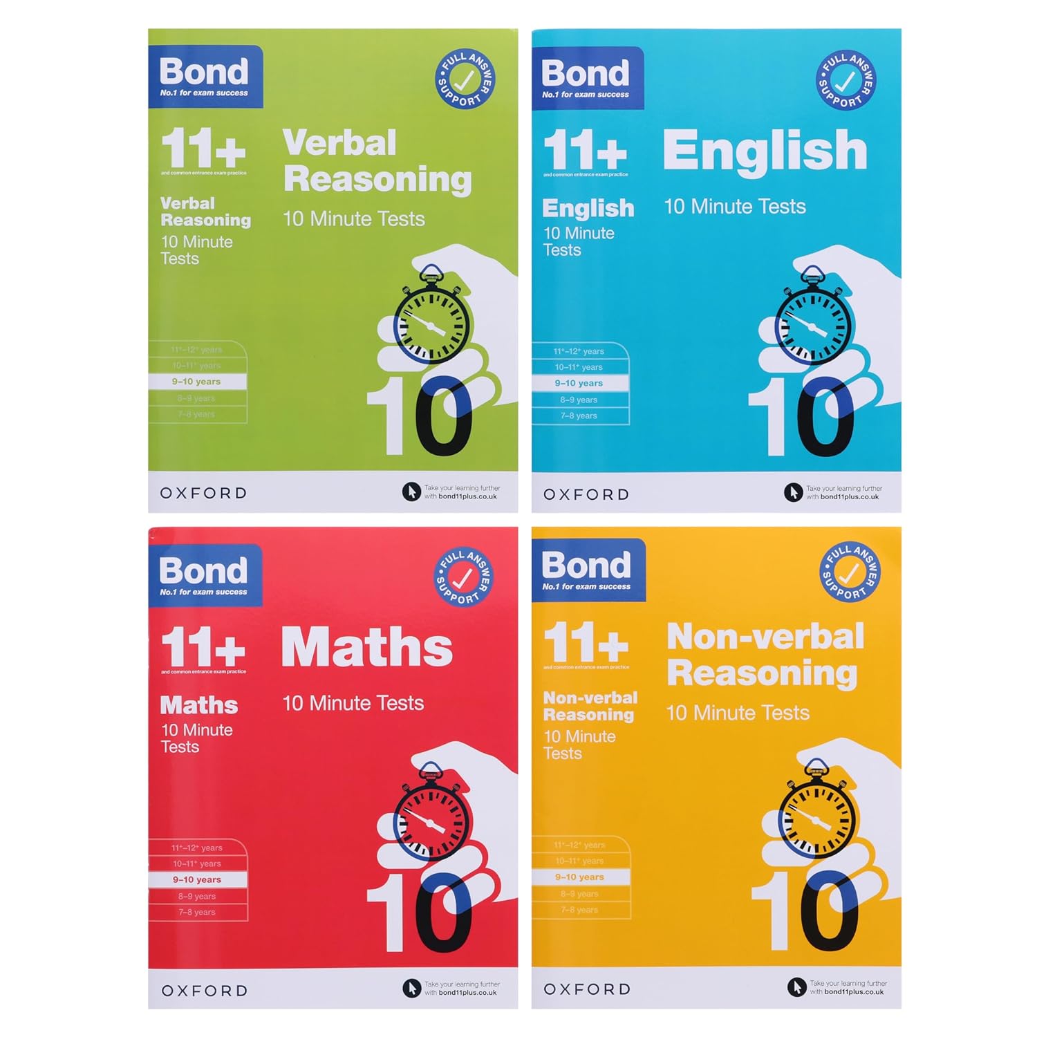 Bond 11+ 10 Minute Tests by Bond 4 Books Set - Non Fiction - Paperback - Lets Buy Books