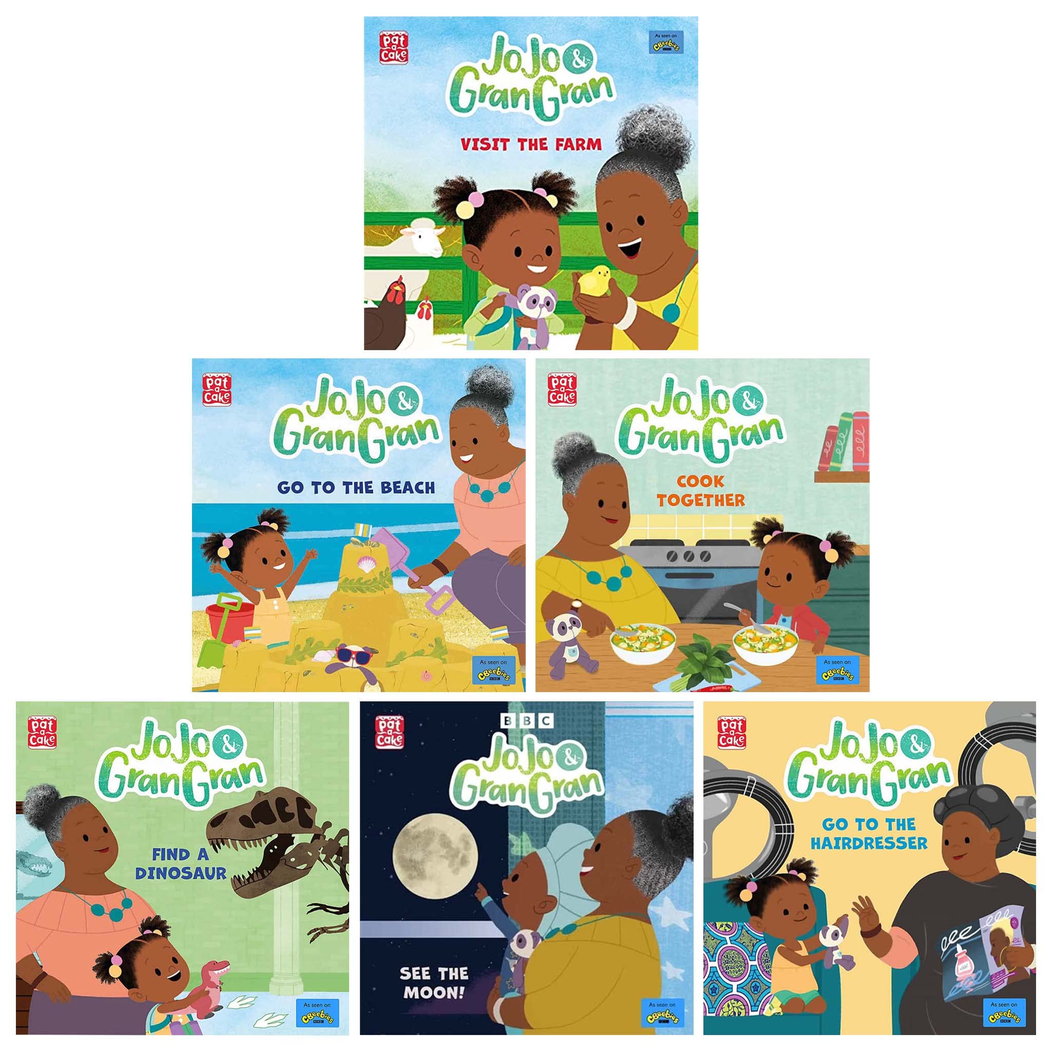 JoJo & Gran Gran Collection 6 Books Set (Visit the Farm, Go to the Beach, Cook Together, Find a) By Pat-a-Cake ltd by Pat-a-Cake ltd