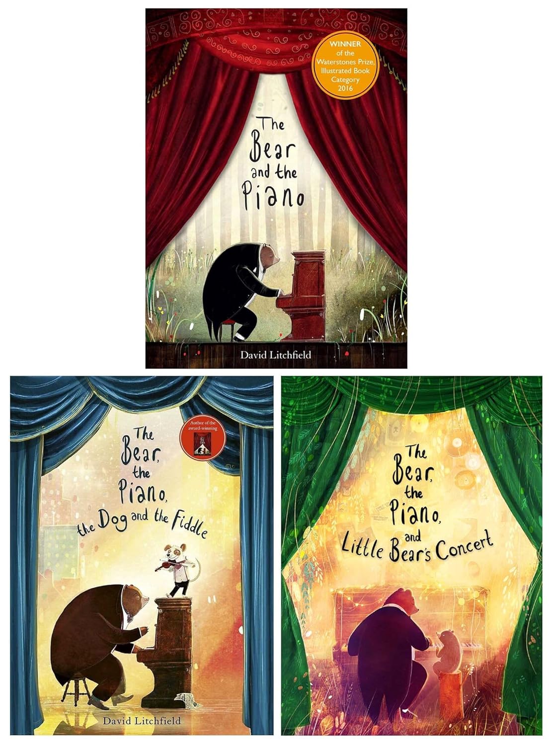 The Bear And The Piano Series 3 Book Set The Bear And The Piano, The Bear, The Piano, The Dog And The Fiddle - Lets Buy Books