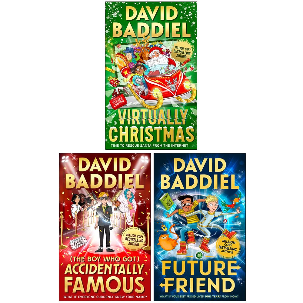 David Baddiel 3 Books Collection Set The Boy Who Got Accidentally Famous, Future Friend, Virtually Christmas - Lets Buy Books