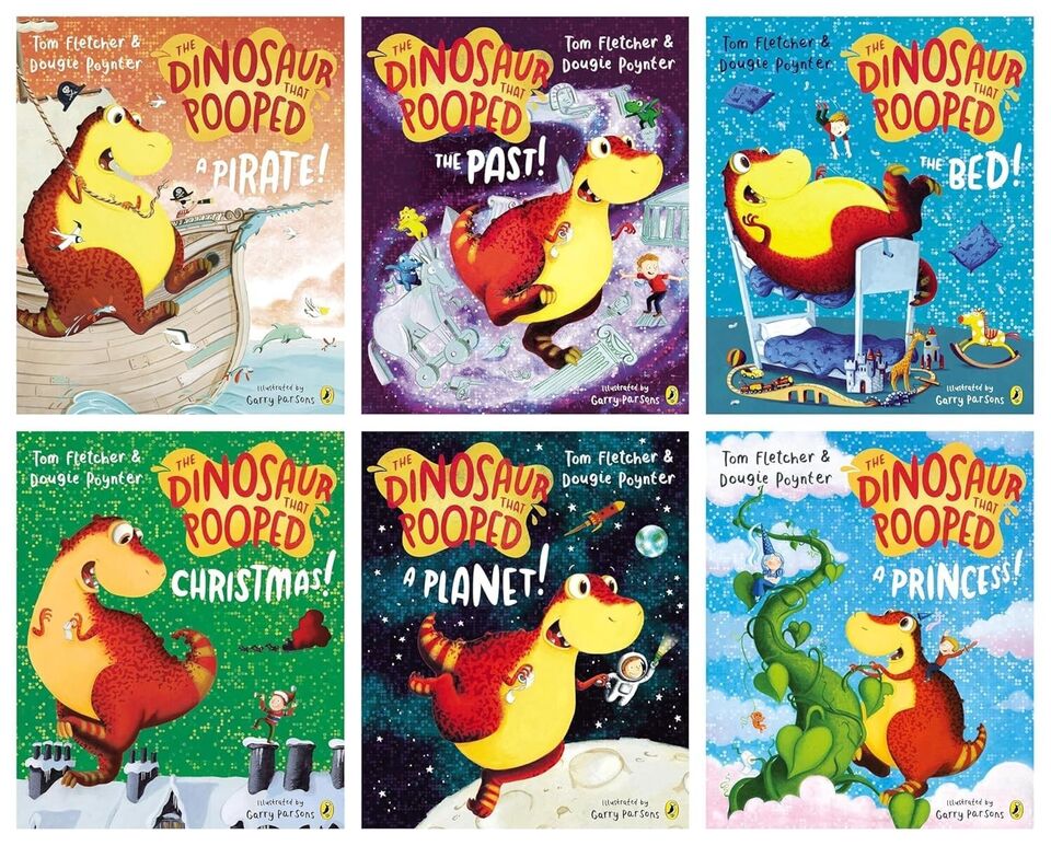 Dinosaurs That Pooped 6 Books Collection Set by Tom Fletcher A Pirate!, Princess, Christmas - Lets Buy Books