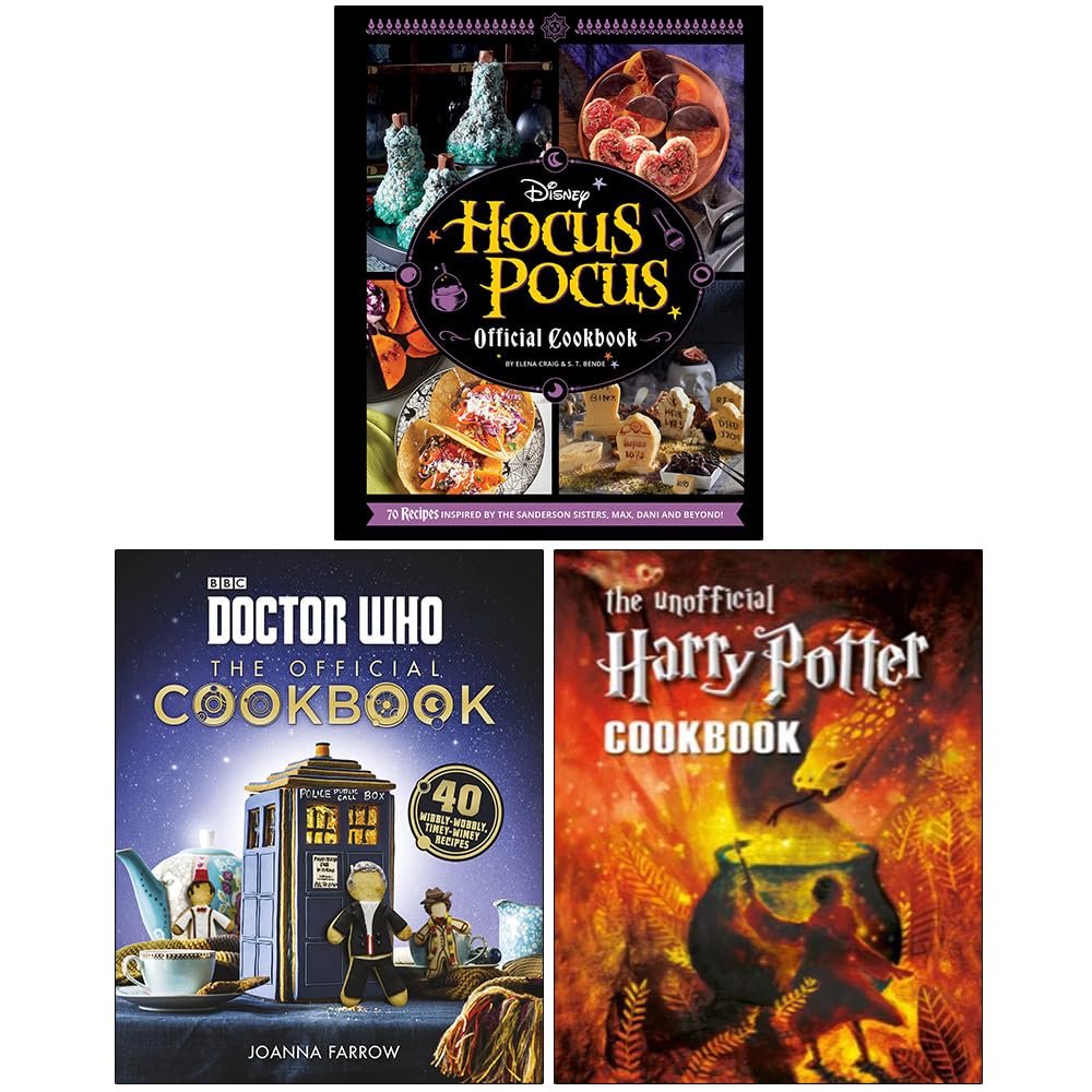 Disney Hocus Pocus The Official Cookbook, Doctor Who The Official Cookbook & The Unofficial Harry Potter Cookbook 3 Books Collection Set - Lets Buy Books