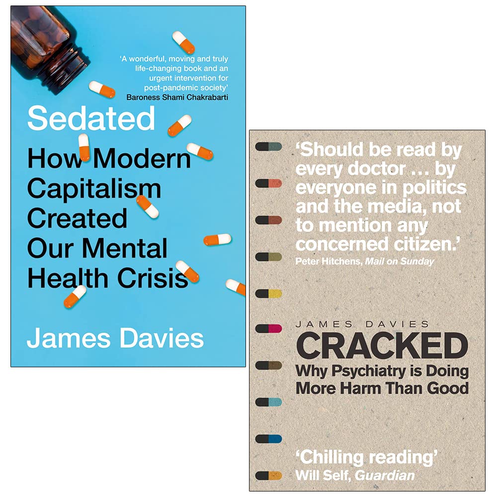 James Davies Collection 2 Books Set Cracked Why Psychiatry is Doing More Harm, Sedated - Lets Buy Books