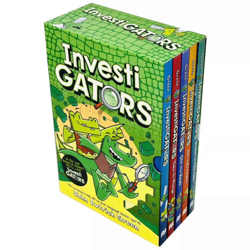 InvestiGators By John Patrick Green 5 Books Collection Box Set (InvestiGators, Take the Plunge, Off the Hook, Ants in Our P.A.N.T.S & Braver and Boulder) - Lets Buy Books