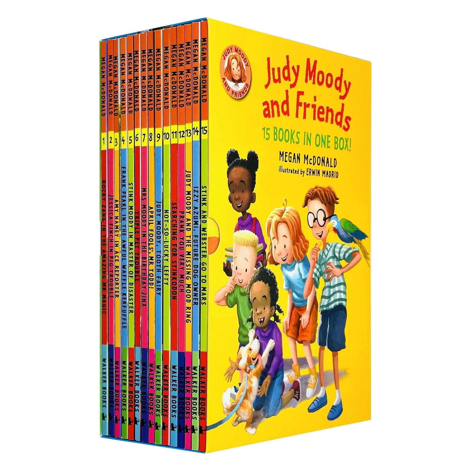 Judy Moody and Friends 15 Books Collection Box Set By Megan McDonald (Rocky Zang in The Amazing Mr. Magic, Jessica Finch in Pig Trouble,Amy Namey in Ace Reporter,April Fools Mr. Todd, & More - Lets Buy Books