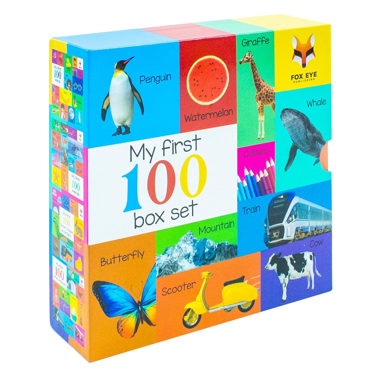 My First 100 Words Box Set 4 Board Books Collection Set Words, Animals, Colours - Lets Buy Books
