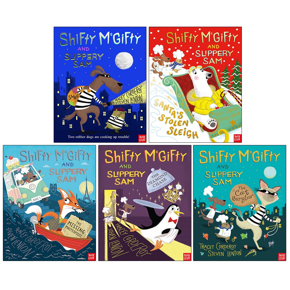 Shifty McGifty and Slippery Sam Series 5 Books Collection Set By Tracey Corderoy Santa's Stolen Sleigh, Diamond Chase, Cat Burglar - Lets Buy Books