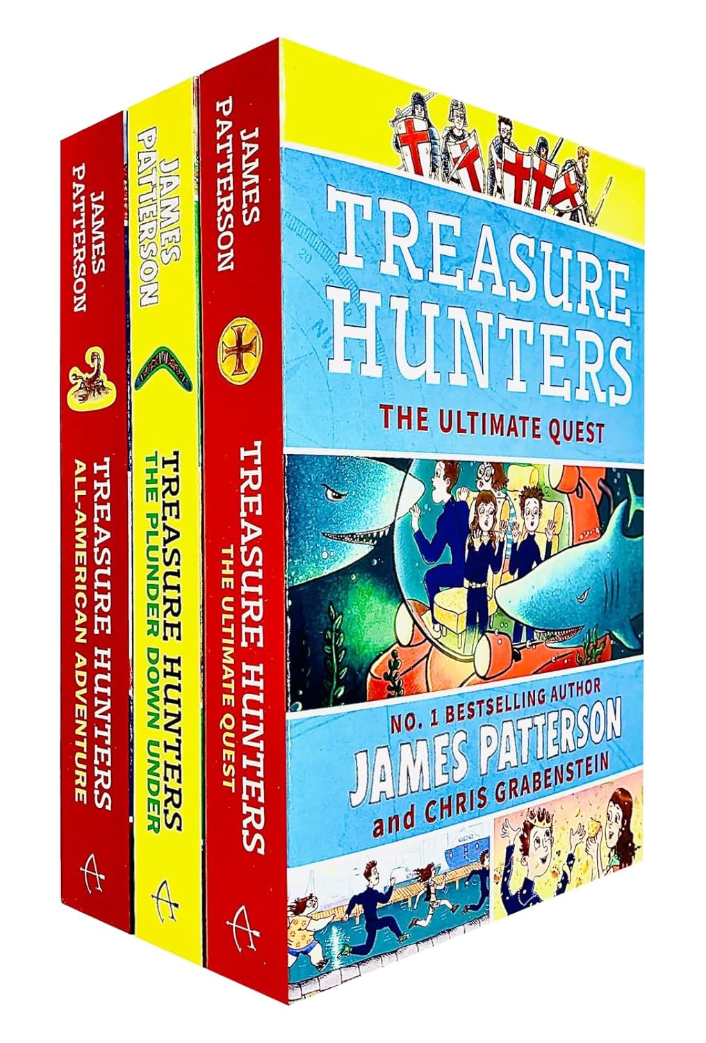 Treasure Hunters Series 6-8 Books Collection Set By James Patterson Plunder Down Under, All-American Adventure, Ultimate Quest - Lets Buy Books