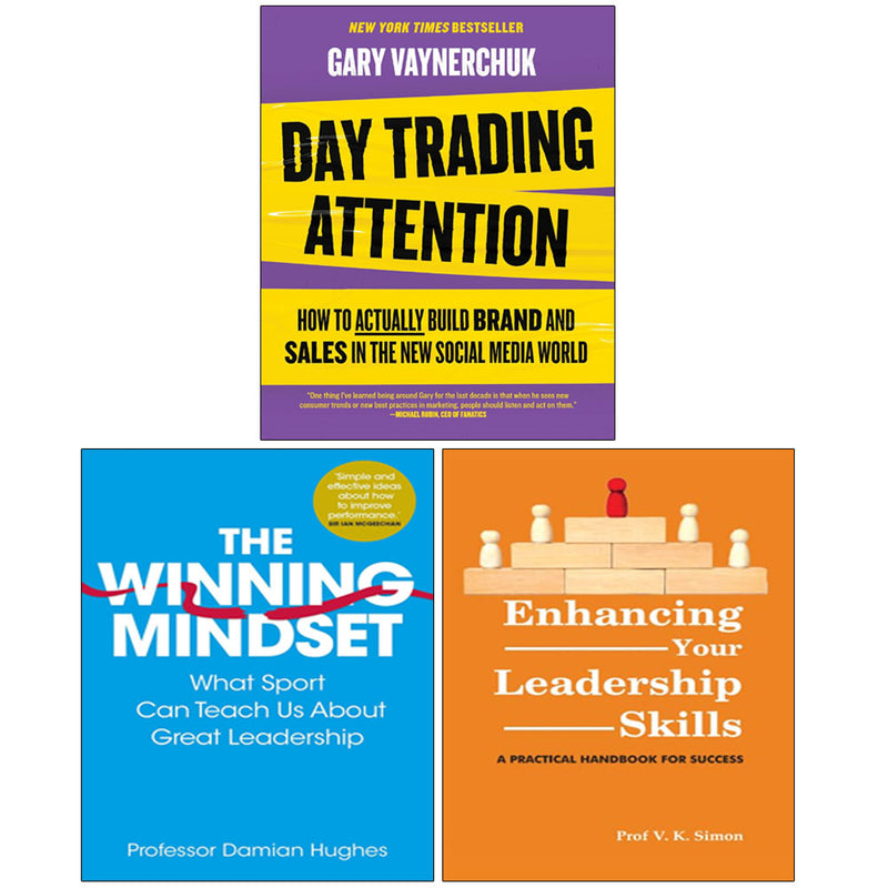 Day Trading Attention, The Winning Mindset, Enhancing Your Leadership Skills 3 Books Collection Set - Lets Buy Books