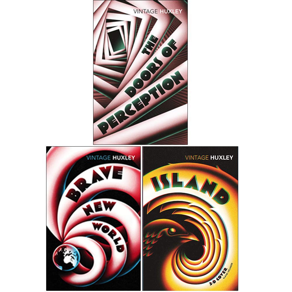 Aldous Huxley 3 Books Collection Set - Brave New World, The Doors of Perception, Island - paperback front cover