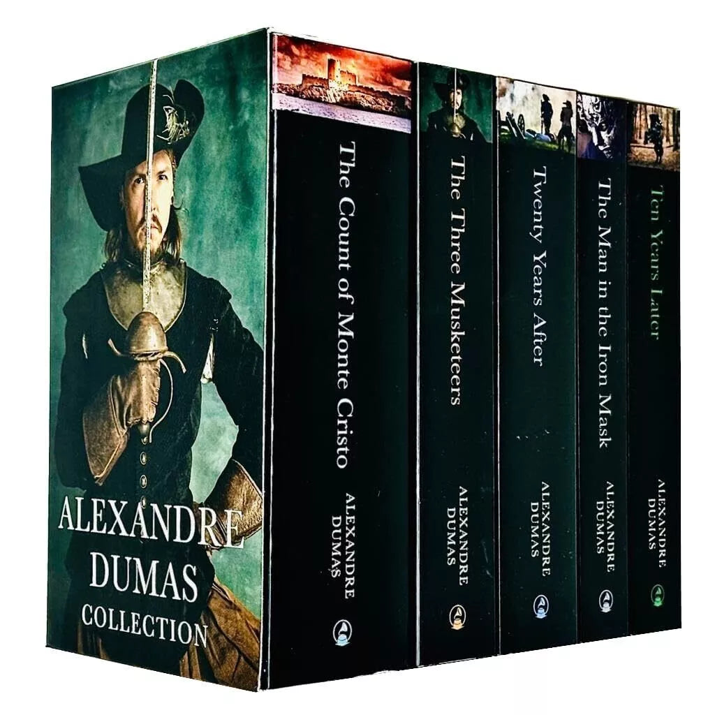 Alexandre Dumas 5 Books Collection Box Set paperback - The Three Musketeers, Twenty Years After, Ten Years Later, The Man in the Iron Mask, The Count of Monte Cristo