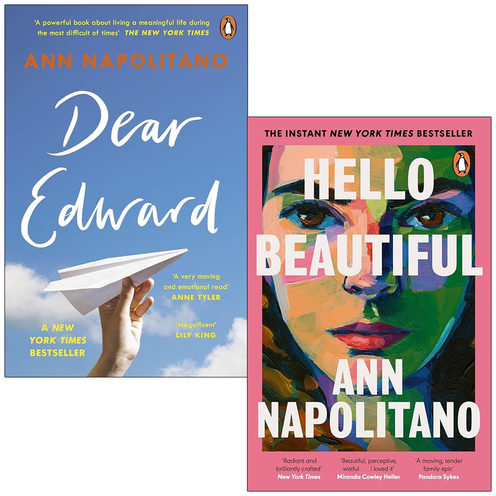 Ann Napolitano 2 book paperback set featuring Dear Edward and Hello Beautiful, front cover view