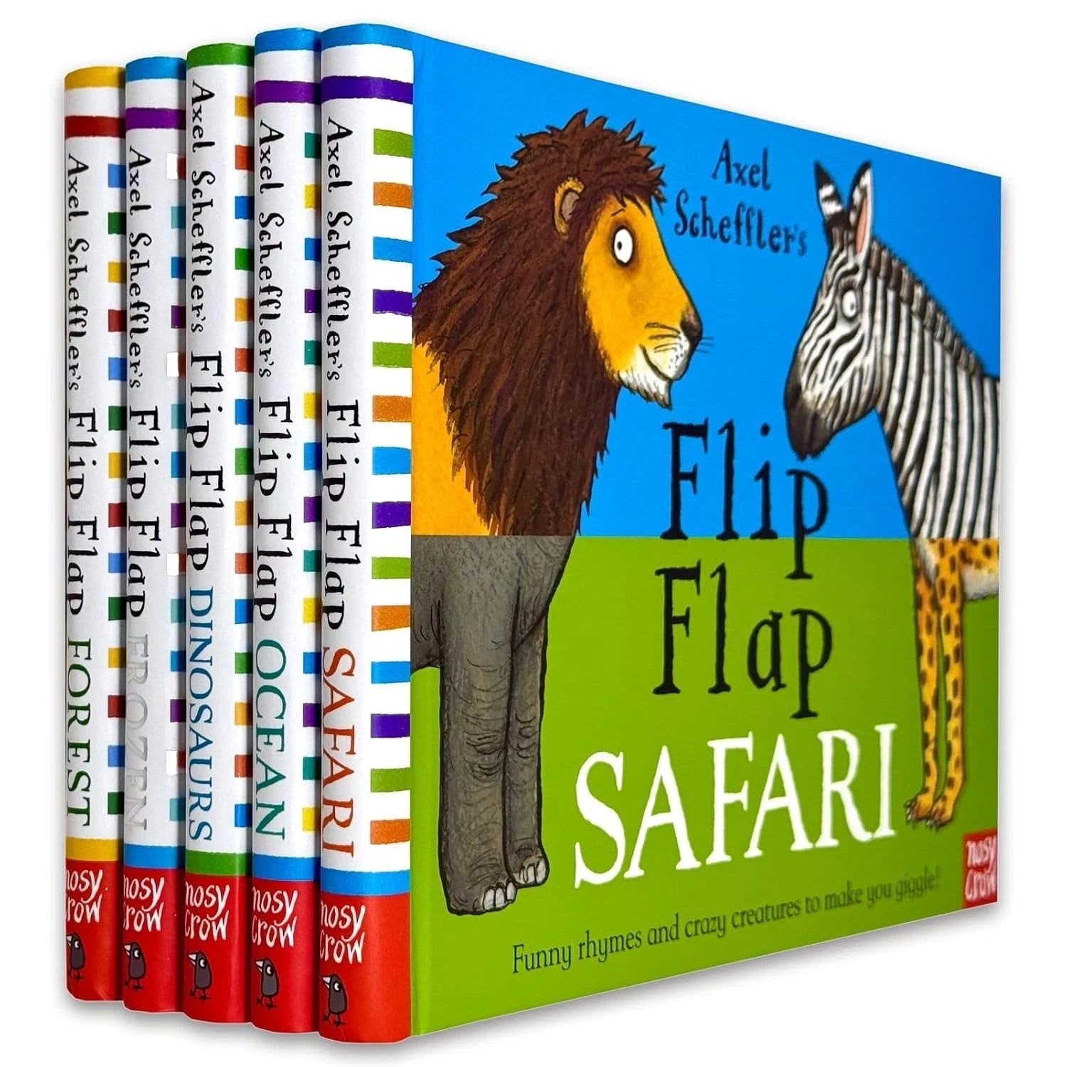 Axel Scheffler's Flip Flap Series 5 books hardback collection set for ages 3-5, front cover artwork