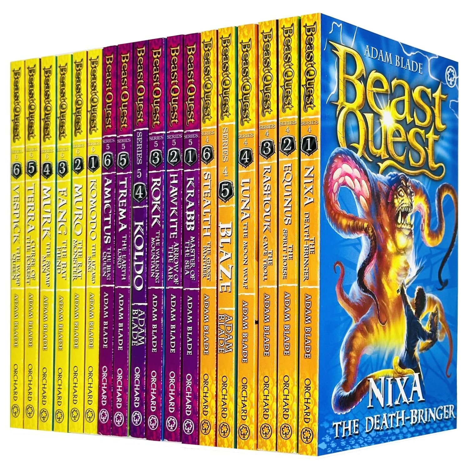 Beast Quest Series 4-6 Box Set by Adam Blade - 18 Books Paperback front cover