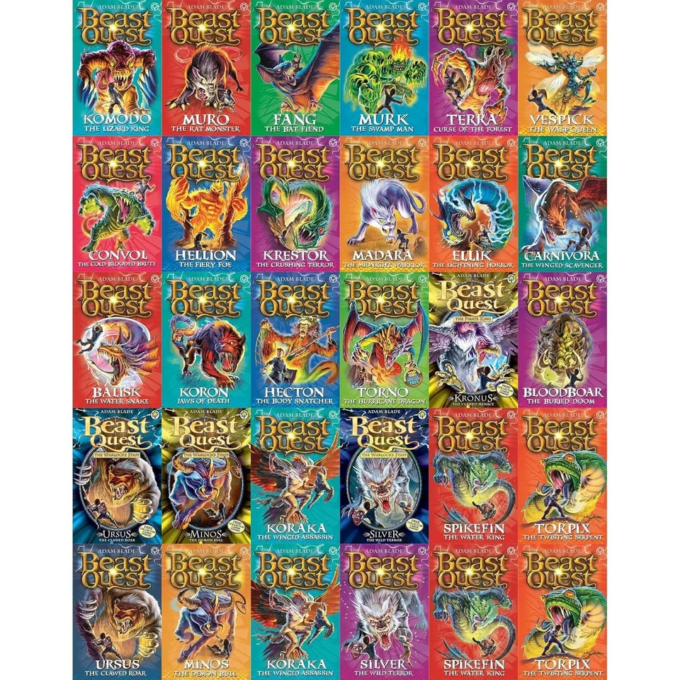 Beast Quest Series 6-10 30 Books Collection Set by Adam Blade - Paperback - Ages 7-9 - front cover display