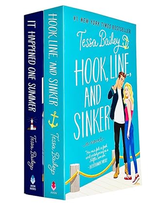 Bellinger Sisters 2 Book Collection Set by Tessa Bailey - It Happened One Summer and Hook Line and Sinker paperback covers