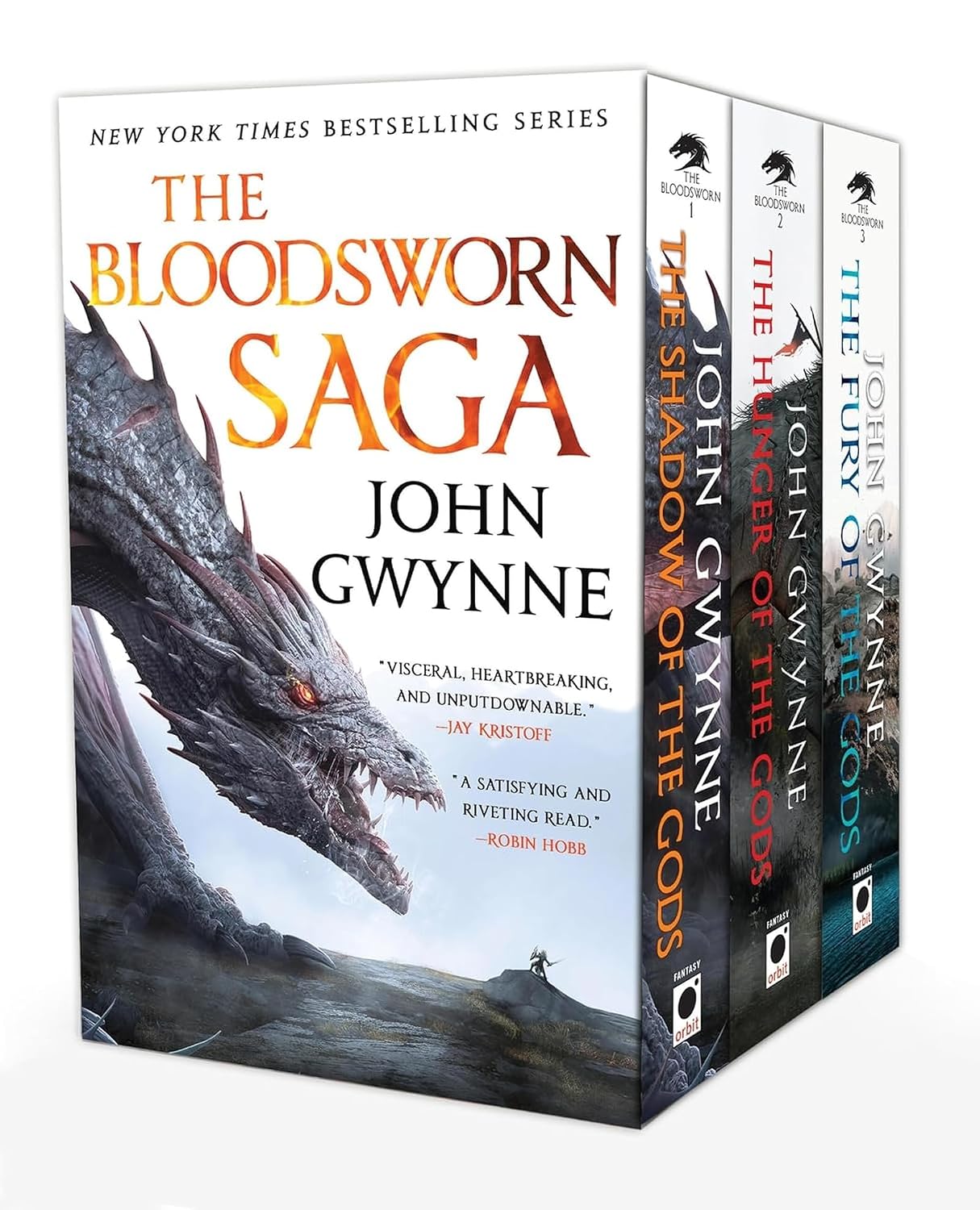 The Bloodsworn Saga 3-Book Box Set by John Gwynne - paperback collection including The Shadow of the Gods, The Hunger of the Gods and The Fury of the Gods