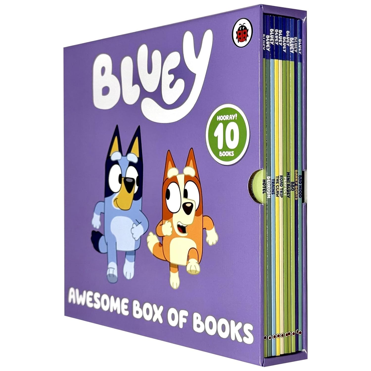 Bluey Awesome Box of Books 10 Books Collection Set paperback cover, ages 3-7