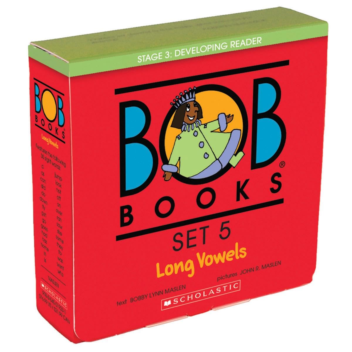 Bob Books Set 5: Long Vowels 8-book box set by Bobby Lynn Maslen, paperback phonics readers for ages 4-7