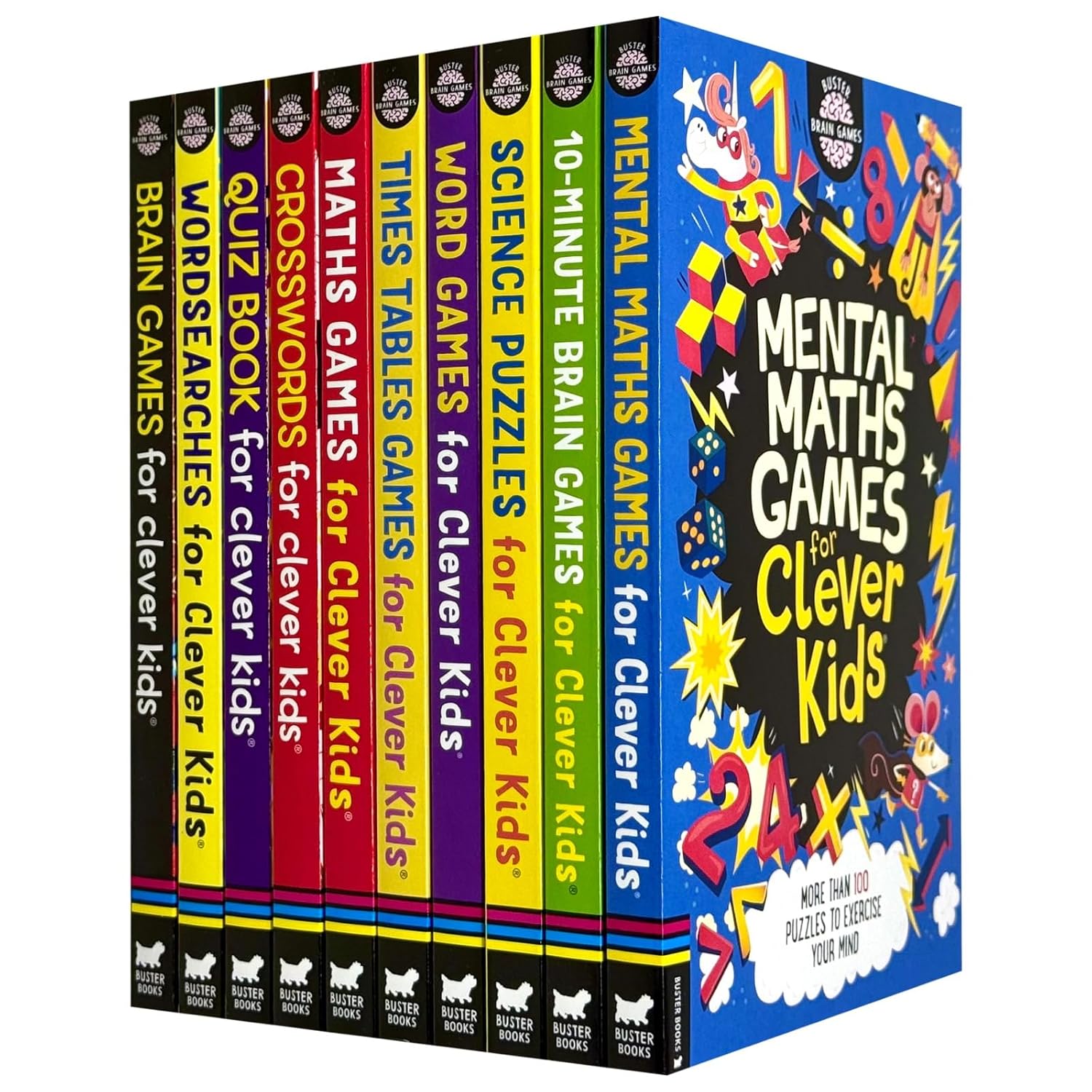 Brain Games for Clever Kids 10 Books Collection Set - paperback puzzle books for ages 8-11