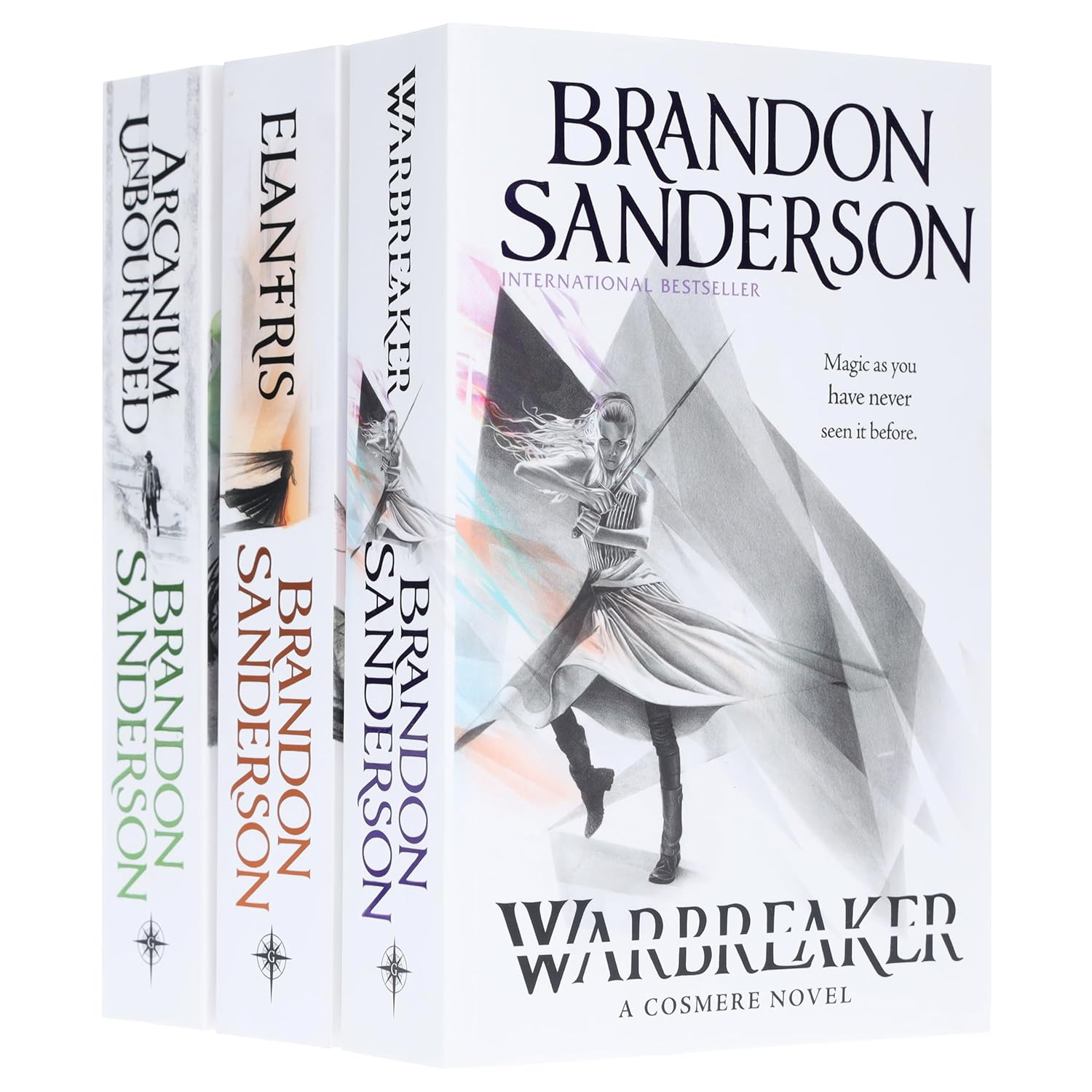 Brandon Sanderson Cosmere 3 Books Collection Set - Arcanum Unbounded, Elantris & Warbreaker - paperback front cover