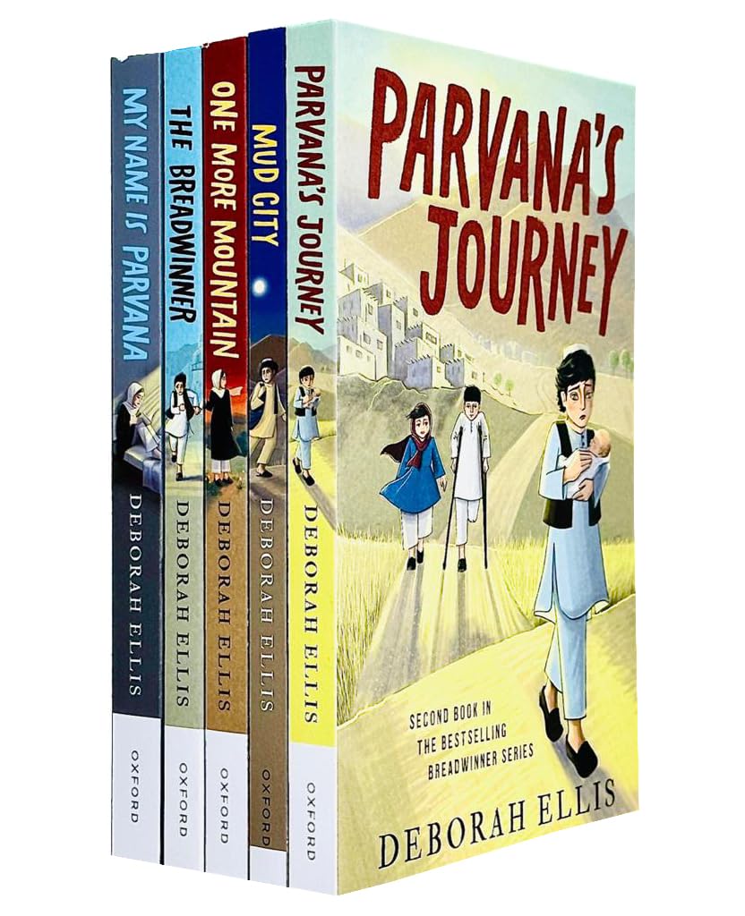 Breadwinner Series 5 Books Collection Set by Deborah Ellis - The Breadwinner, Parvana's Journey, Mud City, My Name is Parvana, One More Mountain - Young Adult Paperback