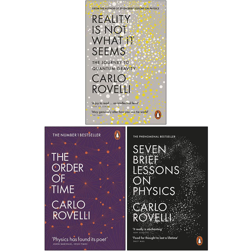Carlo Rovelli 3 Book Collection Set - Reality Is Not What It Seems, The Order of Time and Seven Brief Lessons on Physics - Paperback popular science books