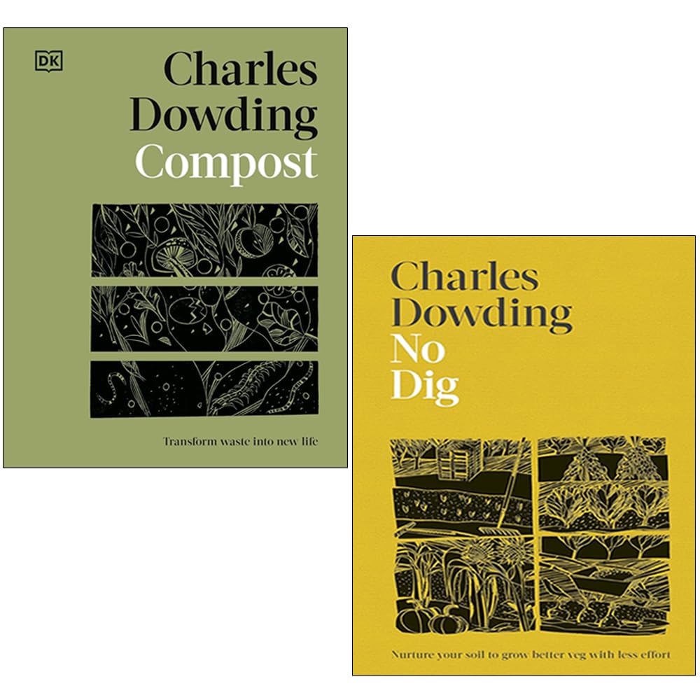 Charles Dowding 2 Book Hardback Collection Set - Compost and No Dig gardening books cover