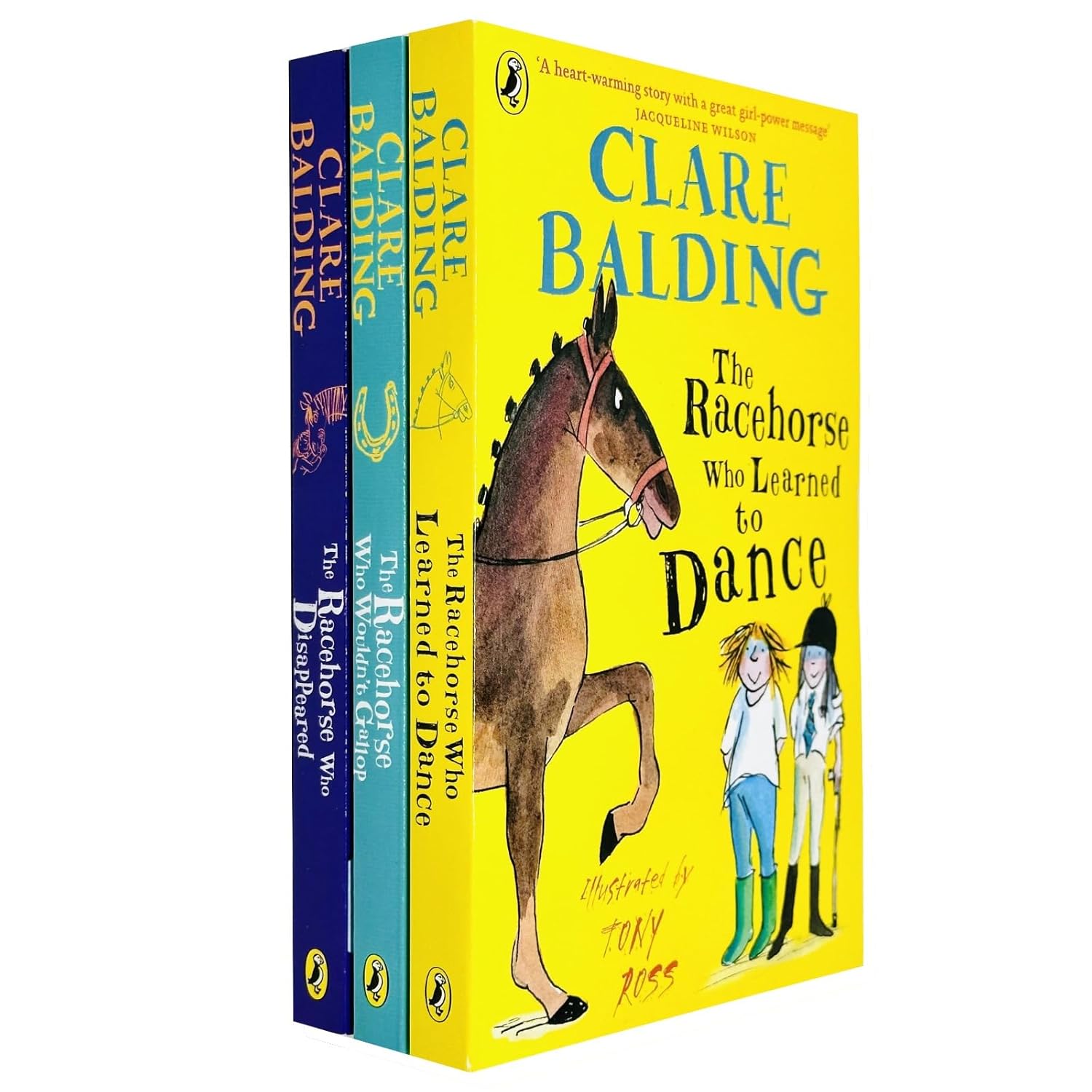 Charlie Bass The Racehorse Series 3 book paperback set by Clare Balding - front cover, ages 7-9