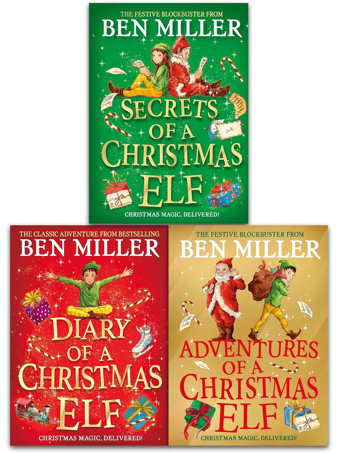 Christmas Elf Chronicles 3 Books Collection Set by Ben Miller - paperback children's set including Adventures, Diary and Secrets of a Christmas Elf, ages 5-7