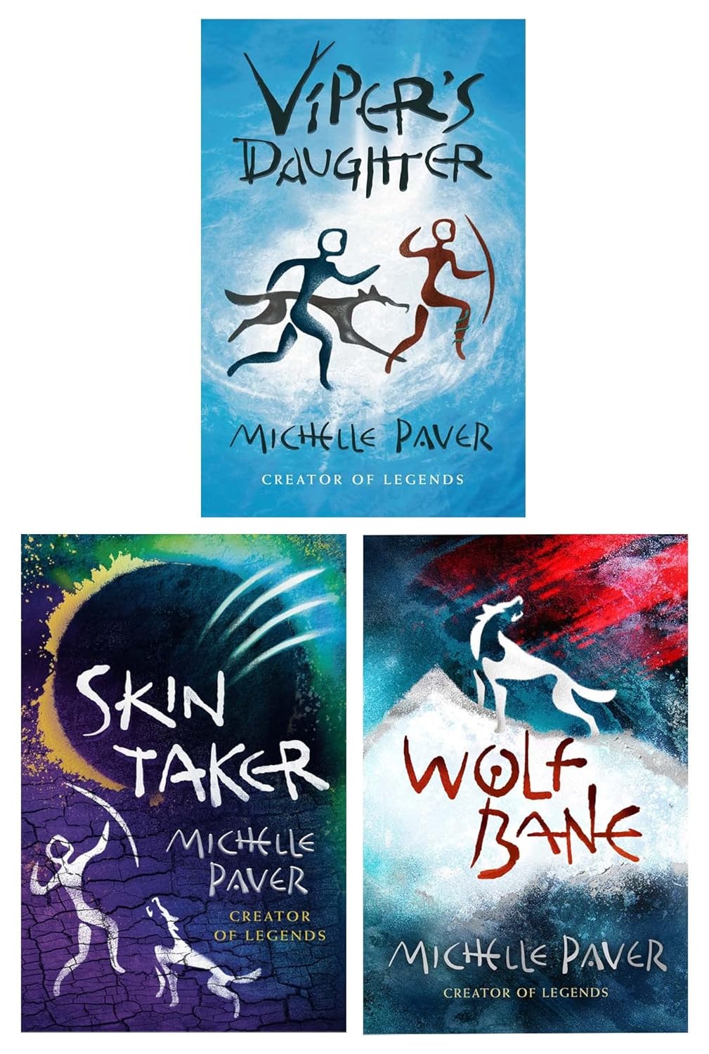 Chronicles of Ancient Darkness 3 Books Collection Set by Michelle Paver - Viper's Daughter, Skin Taker & Wolfbane - Paperback Ages 9-11