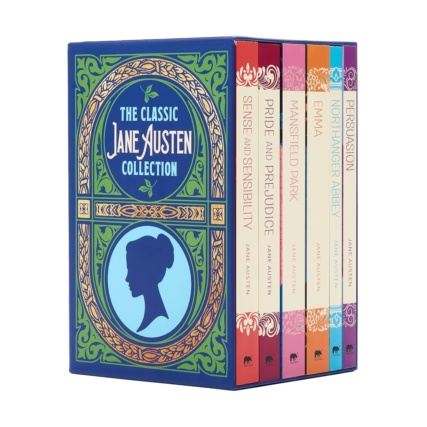 The Classic Jane Austen Collection 6-Book Paperback Boxed Set - Arcturus Classic Collections - front view of box set