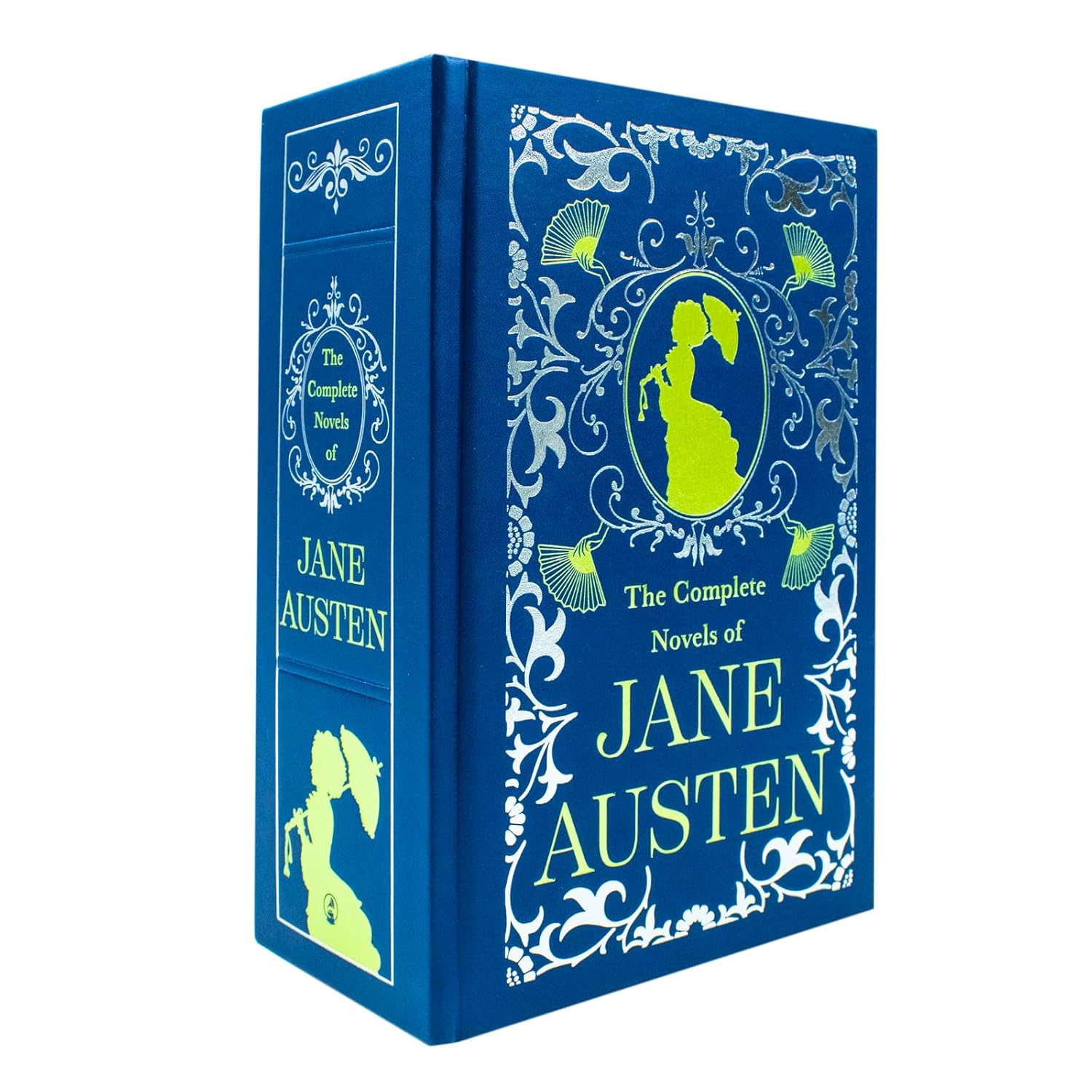 The Complete Novels of Jane Austen deluxe leather bound edition - front cover showing gilded gold detailing