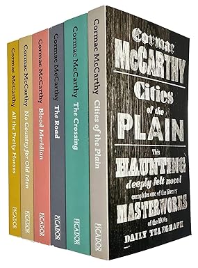 Cormac McCarthy 6 Books Collection Set paperback - The Road, Blood Meridian, No Country for Old Men, All the Pretty Horses, The Crossing, Cities of the Plain