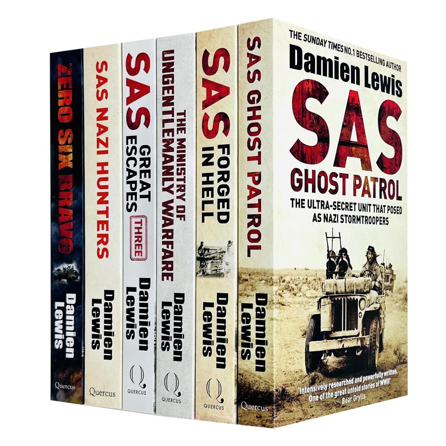 Damien Lewis 6 Books Collection Set paperback - SAS Ghost Patrol, SAS Forged in Hell, The Ministry of Ungentlemanly Warfare and more military history books