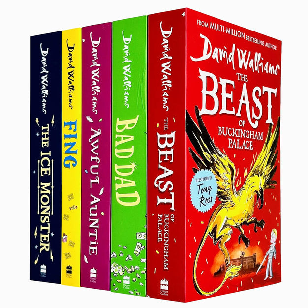 David Walliams Collection 5 Books Set paperback - The Beast of Buckingham Palace, Bad Dad, Awful Auntie, Fing and The Ice Monster, ages 7-11