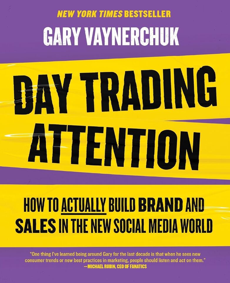 Day Trading Attention & Jab, Jab, Jab, Right Hook by Gary Vaynerchuk - 2 Book Hardcover Set - Business Marketing Books