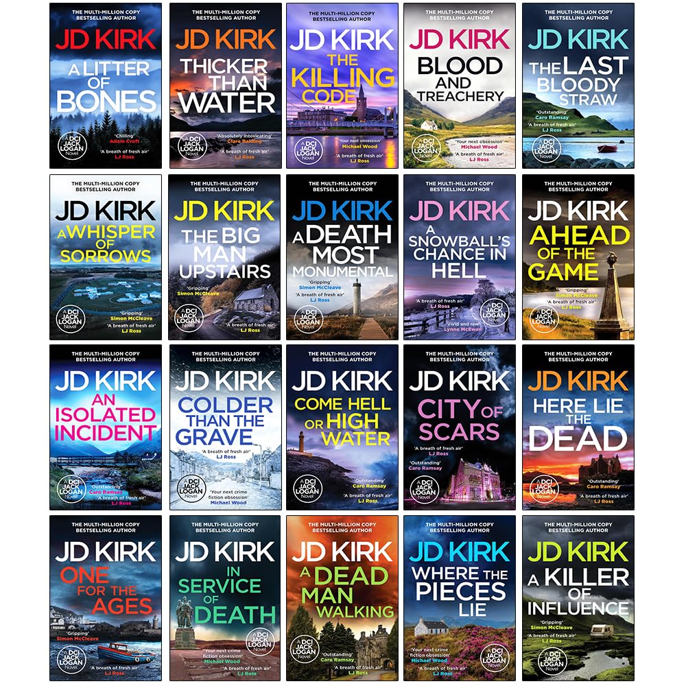 DCI Logan Crime Thrillers Series 1-20 Books Collection Set by JD Kirk - complete paperback set cover