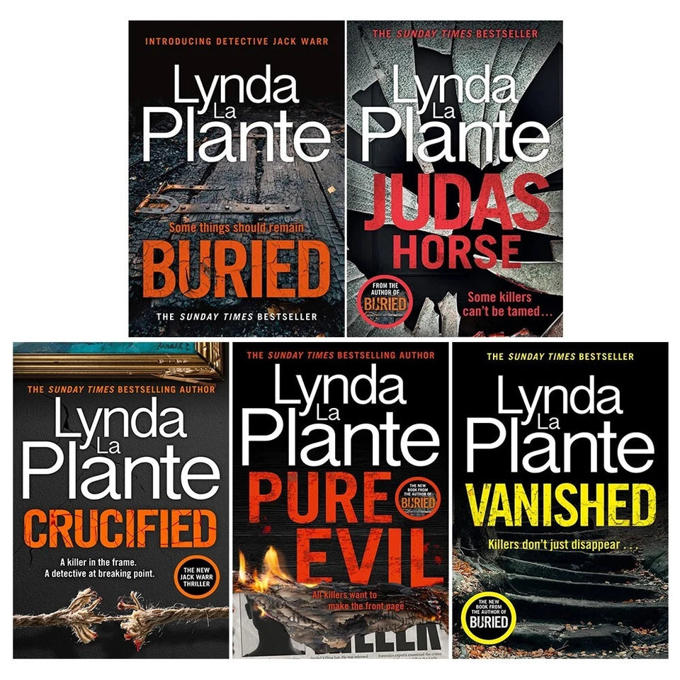 Detective Jack Warr 5 Books Collection Set by Lynda La Plante - Paperback crime thriller set including Buried, Judas Horse, Vanished, Pure Evil and Crucified