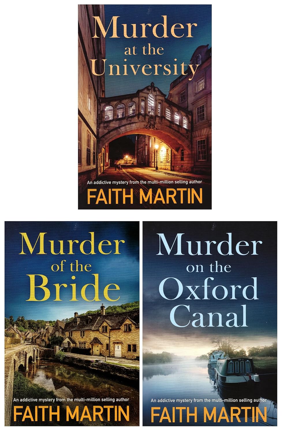 DI Hillary Greene 3 Books Collection Set by Faith Martin - Murder on the Oxford Canal, Murder at the University, Murder of the Bride - Paperback crime fiction