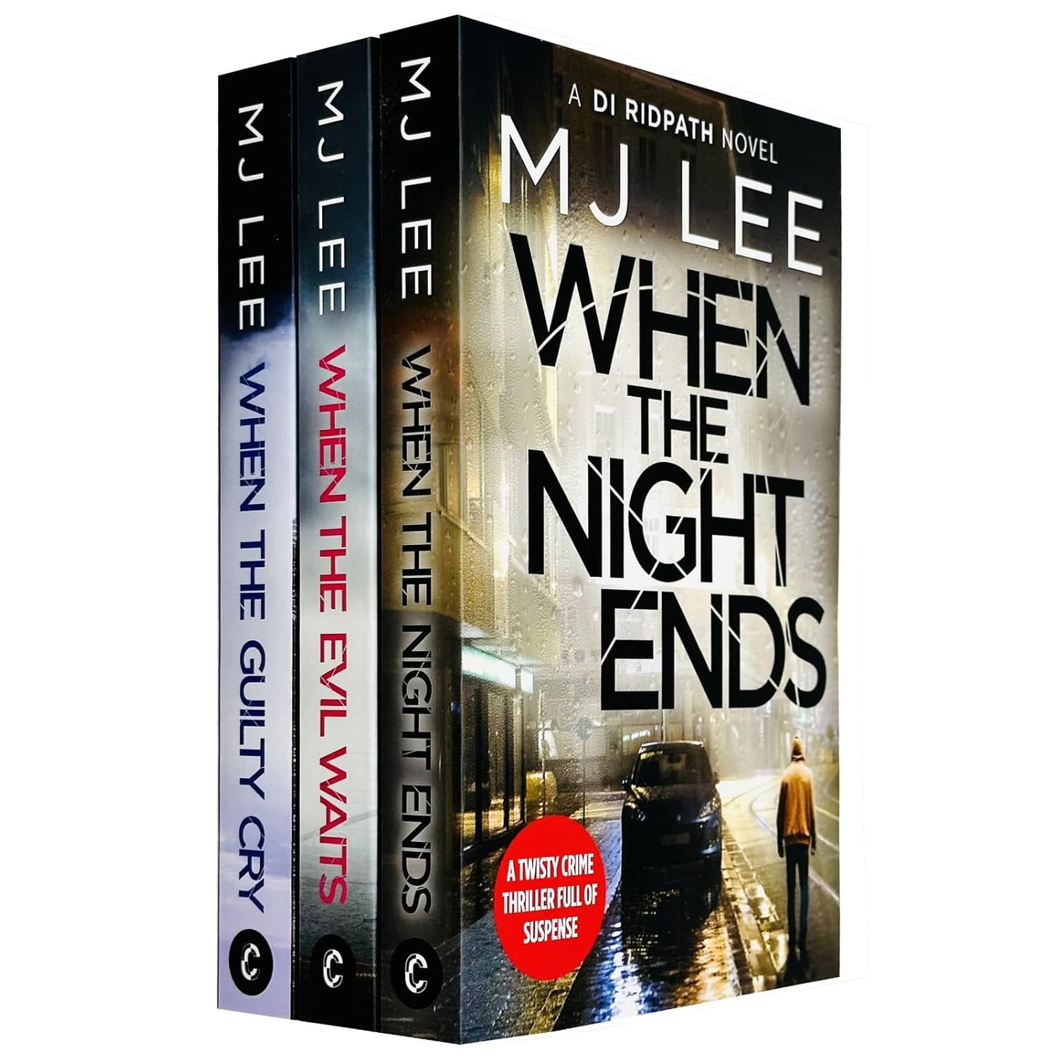 DI Ridpath Crime Thriller 6-8: 3 Books Collection Set by M J Lee, paperback, featuring When the Evil Waits, When the Guilty Cry and When the Night Ends