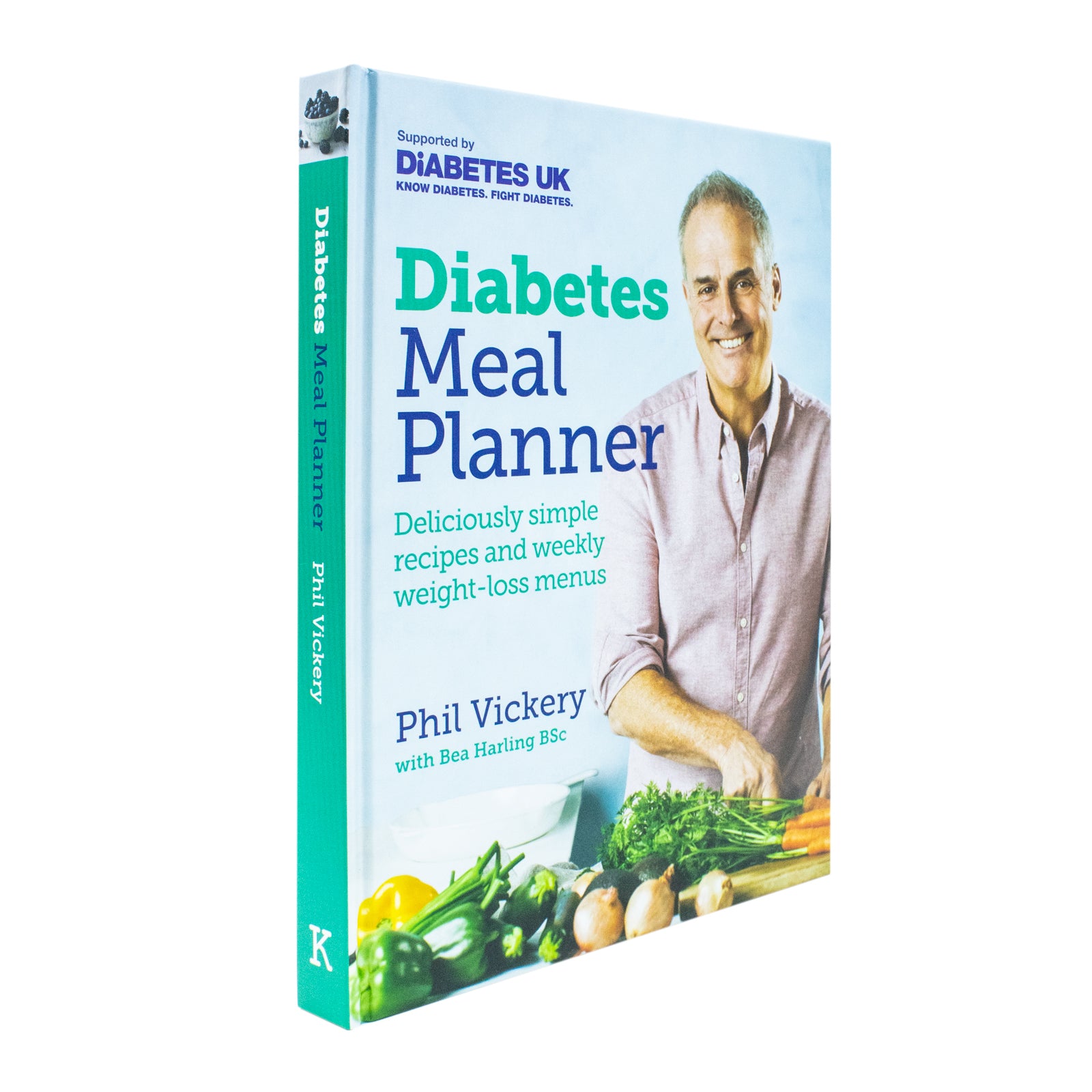 Diabetes Meal Planner by Phil Vickery - Hardback diabetic cookbook cover, supported by Diabetes UK